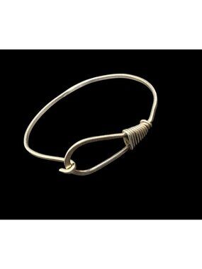 Vintage Sterling Silver Bangle Bracelet Wire Wrapped Hoop Closure